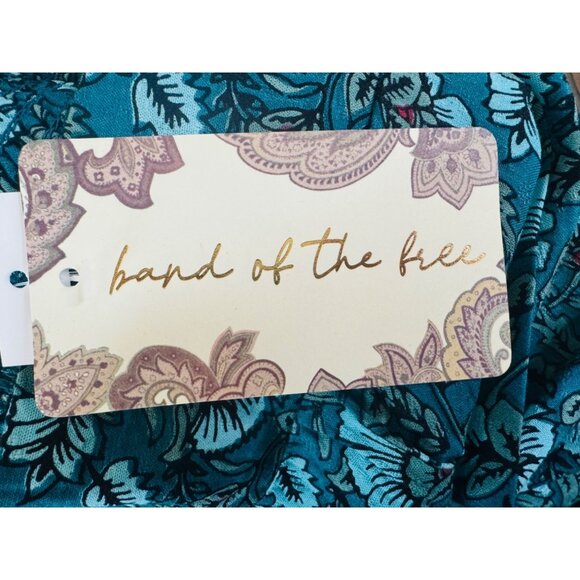 NWT XS Band Of The Free Floral Elise Deep Teal Aqua Wide Leg Palazzo Pants - Picture 4 of 11